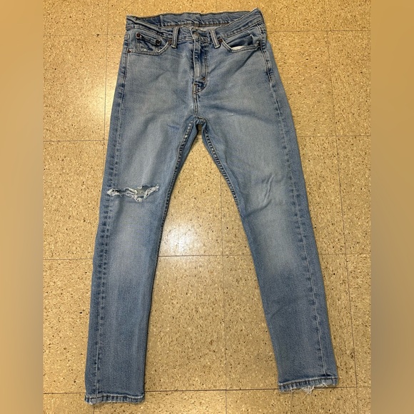 Levi's Other - Levi's Mens 510 Skinny Jeans Light Wash Blue Distressed Ripped Sz 30x30